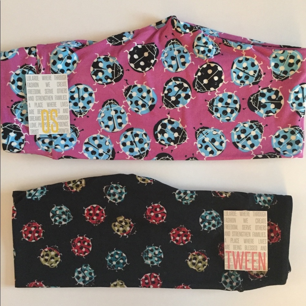 LuLaRoe OS & Tween Ladybug Leggings Set